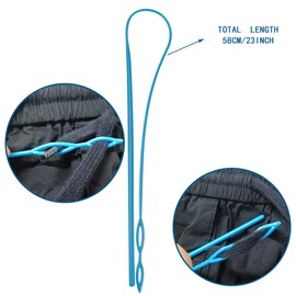 yuntop 1Pcs 23In Flexible Plastic Drawstring Threader Tool, Easy Threader Drawstring Replacement Tool for Jackets Swim Trunks Pants Sweatpants Shorts Hoodies (Blue)