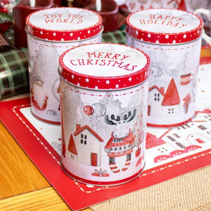 Darthome Set Of 3 Christmas Gonk Tea Coffee Sugar Canisters