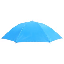 Umbrella Hat, Waterproof Foldable Portable Polyester Fishing Cap Elastic Headband Easy to Wear Sun Rain Multifunction Headwear Umbrella Hat for Fishing Golf Camping Beach(Light Blue)
