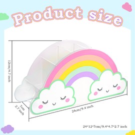 MeCids Bleistift Halter für Schreibtisch, Acryl Stift Halter Regenbogen Versorgungs Caddy für Home Office Desktop Lagerung Briefpapier Zubehör Organizer