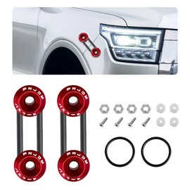 SHMZK Bumper Quick Release Fasteners Kit, Aluminum Alloy Washer Bolt O-Ring Engine Bay Dress Up Kit, Front Bumper Quick Release Kit for Trunk Fender Hatch Lids, Car Accessories (Red)
