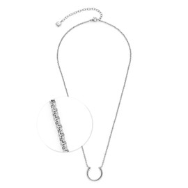 Jewels by Leonardo Necklace Clip & Mix Maisy • Short Anchor Chain Made of Silver-Coloured Stainless Steel • Half Open Ring Offers Space for Pendant • 45-52 cm Length • Jewellery Gift for Women •