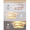 Beiduna 18" Gold Flush Mount Ceiling Fan with Light, Caged