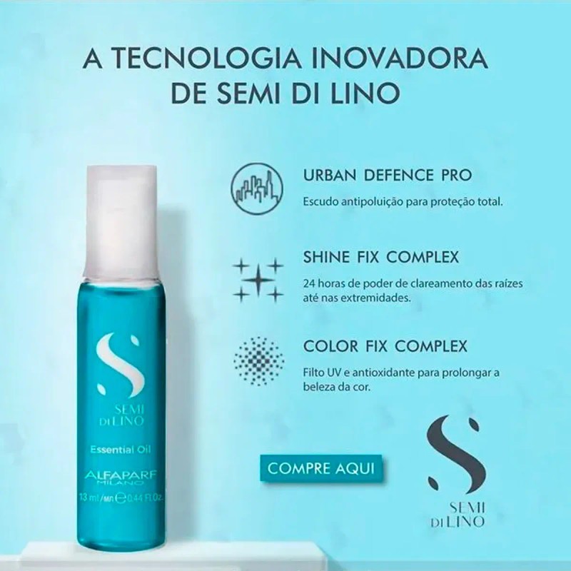 Ampolletas Alfaparf Semi Di Lino Essential Oil Azul 12x10ml