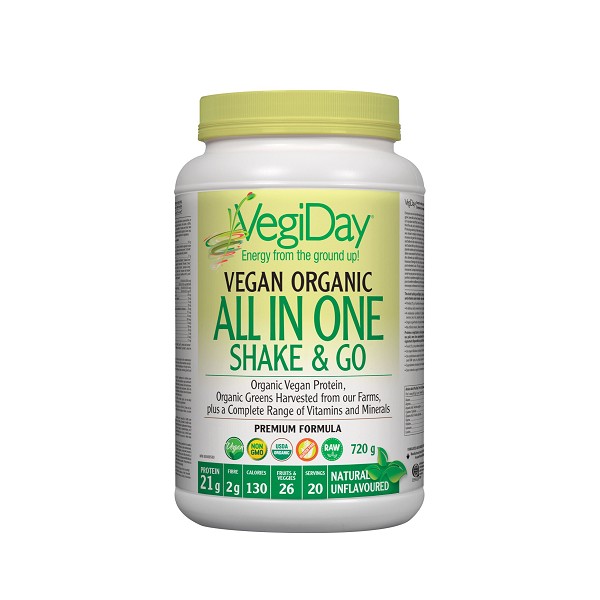 VegiDay Vegan Organic All in One Shake, Natural Unflavoured 720g