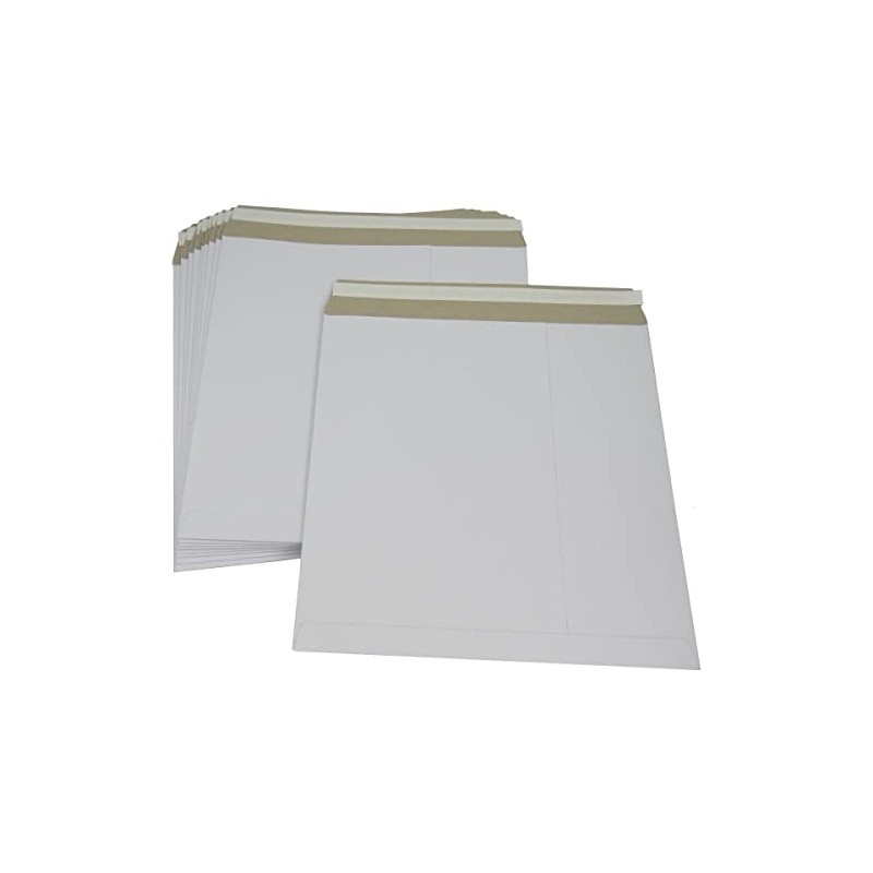12" Strong White LP Record Mailers Envelopes White Cardboard Self