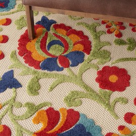 Nourison Aloha Multicolor Indoor/Outdoor Area Rug 7 Feet 10 Inches by 10 Feet 6 Inches, 7'10"X10'6"