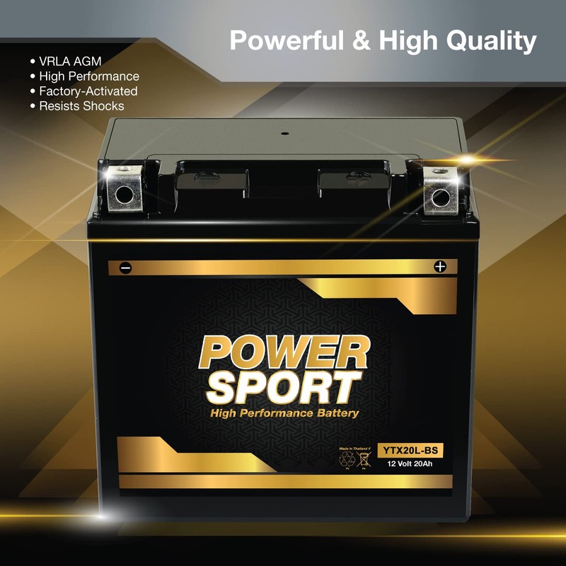 ExpertPower YTX20L-BS 12 Volt Battery 20Ah SLA AGM Battery for
