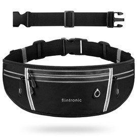 Running Belt, Ultra Slim Money Belt Running Bag, Lightweight Fanny Pack Multi-pocket Bumbags, Waterproof Belt Bag with Headphone Hole, Adjustable Pouch for Workouts, Cycling, Walking & Travel - Unisex