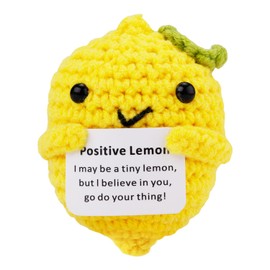 Positive Lemon, Crochet Lemon Emotional Cute Positive Doll Knitted Toy Doll Cheering Gift for Family Friends Encouragement Party Decoration