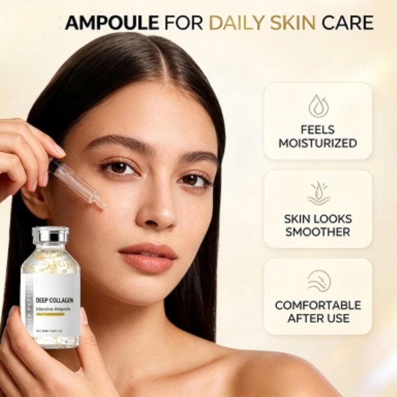 Deep Collagen Ampoule,Hydrating Serum Face Neck All Skin Non-Greasy Formula