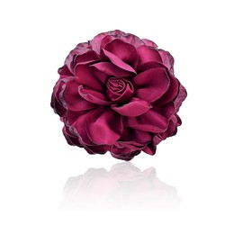 Dainty Fabric Flower Brooches Large Silk Lapel Pin Elegant Camellia Flower Brooch Pins for Women Classic Formal Occasions Clothing Accessories (red)