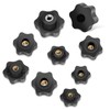 Jeboler 6Pcs M6 Star Clamping Nuts, 38mm Diameter, M6 Thread,