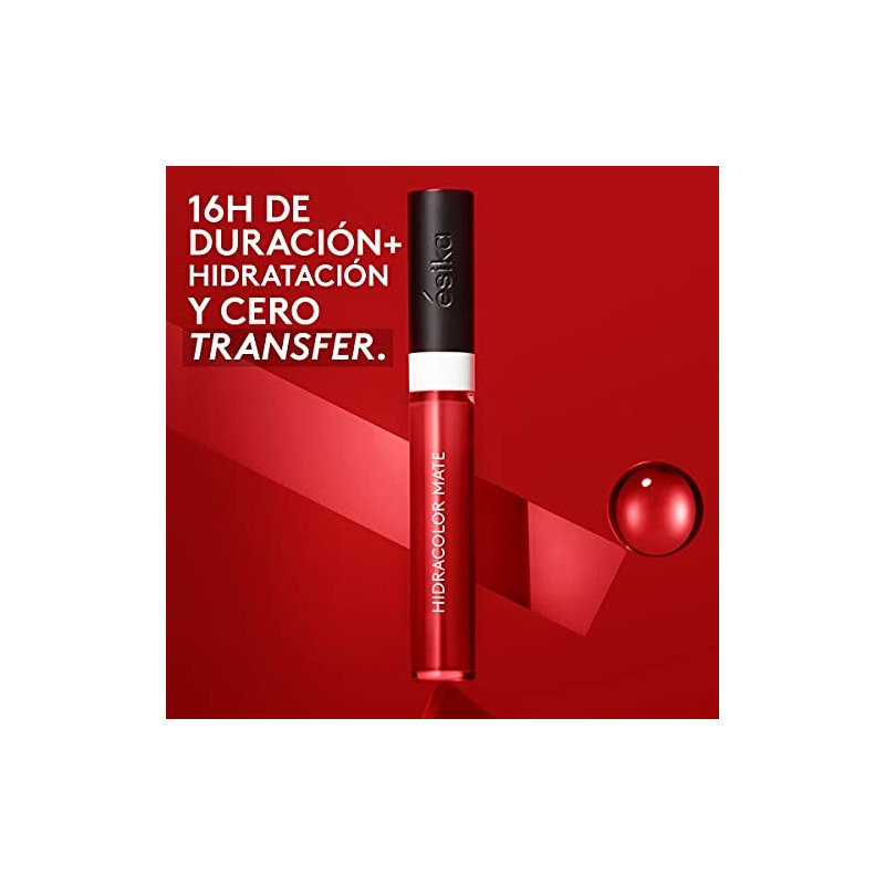 ésika - Hidracolor Matte Labial Líquido Rojo Carmín 6 ml,