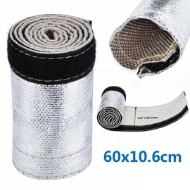 Haosie Heat Shield, 23.6 * 4.2in Exhaust Heat Shield, Heats Reflective Fabric Suitable for Wires or Pipes with Diameters Ranging from 1/2 Inch to 3 Inches