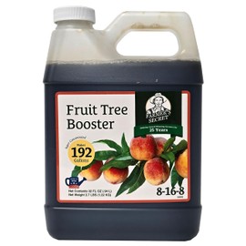 Farmer's Secret Fruit Tree Booster Fertilizer (32oz) - Super Concentrated and Phosphorus Rich - Formulated for All Fruit Trees Including Peach, Banana, and Apple