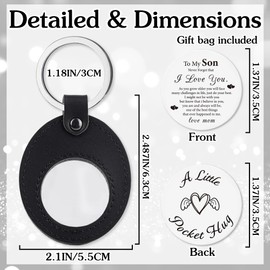 To My Son Inspirational Keychain - Son Birthday Gifts from Mom Meaningful Pocket Hug Token, Love and Encouragement Keychains for Adult Teen Boys Back to School Graduation