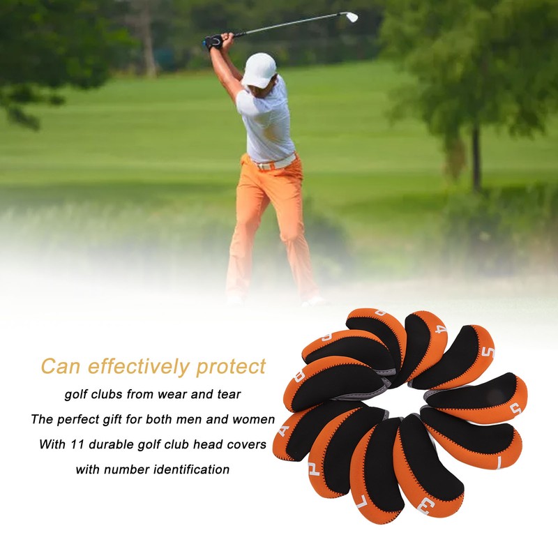 11PCS Golf Club Head Covers Neoprene Numbered Golf Club Head