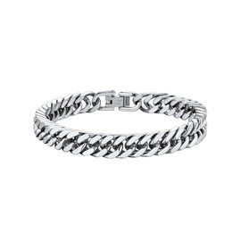 Stainless Steel Cuban Chain Bracelets for Men 8mm Wide Bracelet Fashion Jewelry 23cm