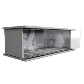 Hot Diecast Wheels Display Case - 1/64 Scale Model Car Display Case with LED Light and Acrylic Cover, Hot Diecast Wheels Parking Garage Dioramas with 6 Parking Spaces (1/64-6P86)