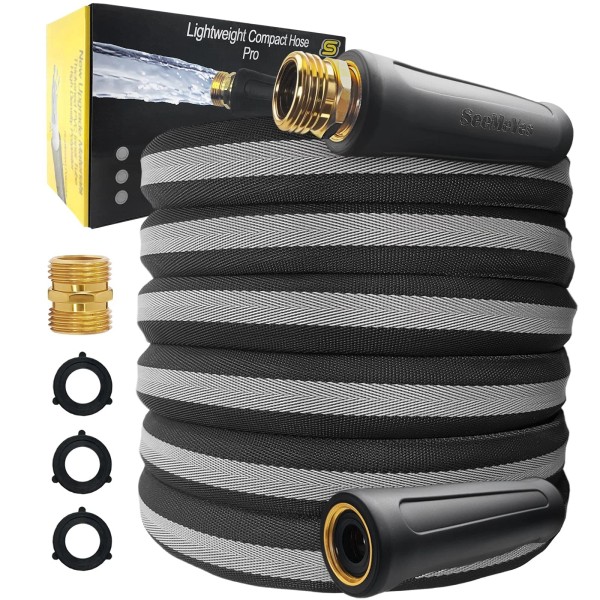 Seemeyes 50ft Garden Hose Lightweight Flexible Water Hose, Abrasion Resistant,