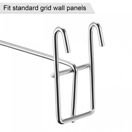 sourcing map Pack of 12 Grid Wall Display Hooks Garage Storage Wall Organiser 2.4 Inch Silver Tone