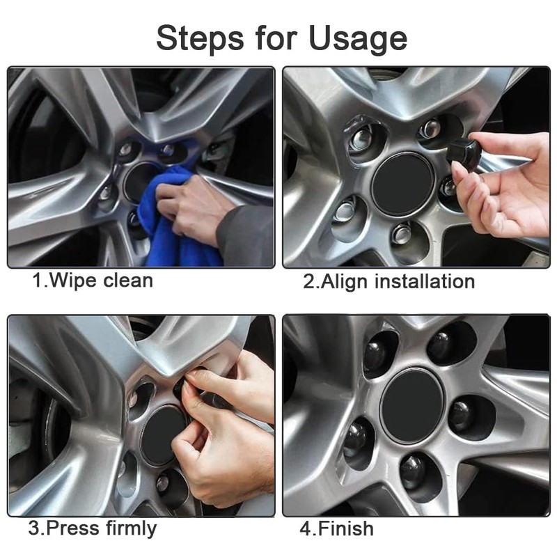 QitinDasen 20 Pieces 17 mm Car Wheel Nut Covers, Universal