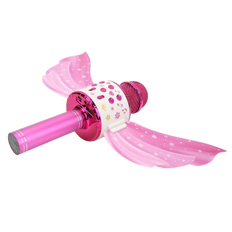 Kids Bluetooth Microphone Wireless LED Lights Wings Decoration USB Rechargeable