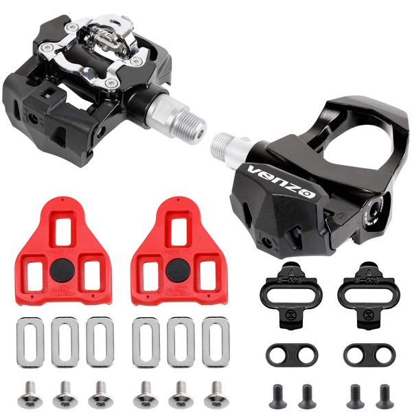 Venzo Sealed Fitness Exercise Indoor Bike CNC Pedals Compatible with Look ARC Delta & Shimano SPD 9/16" Compatible with Peloton