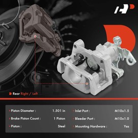 A-Premium Disc Brake Caliper Assembly with Bracket Compatible with Saturn Astra 2008-2009 1.8L - Rear Right Passenger Side
