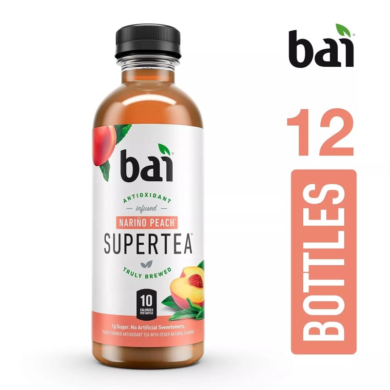 Bai Iced Tea, Narino Peach, Antioxidant Infused Supertea, 18 Fl