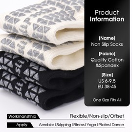 Pilates Socks Yoga Socks for Women, 2 Pairs Toeless Non Slip Grip Socks Ideal for Pilates, Yoga, Pilates Bar, Pure Barre