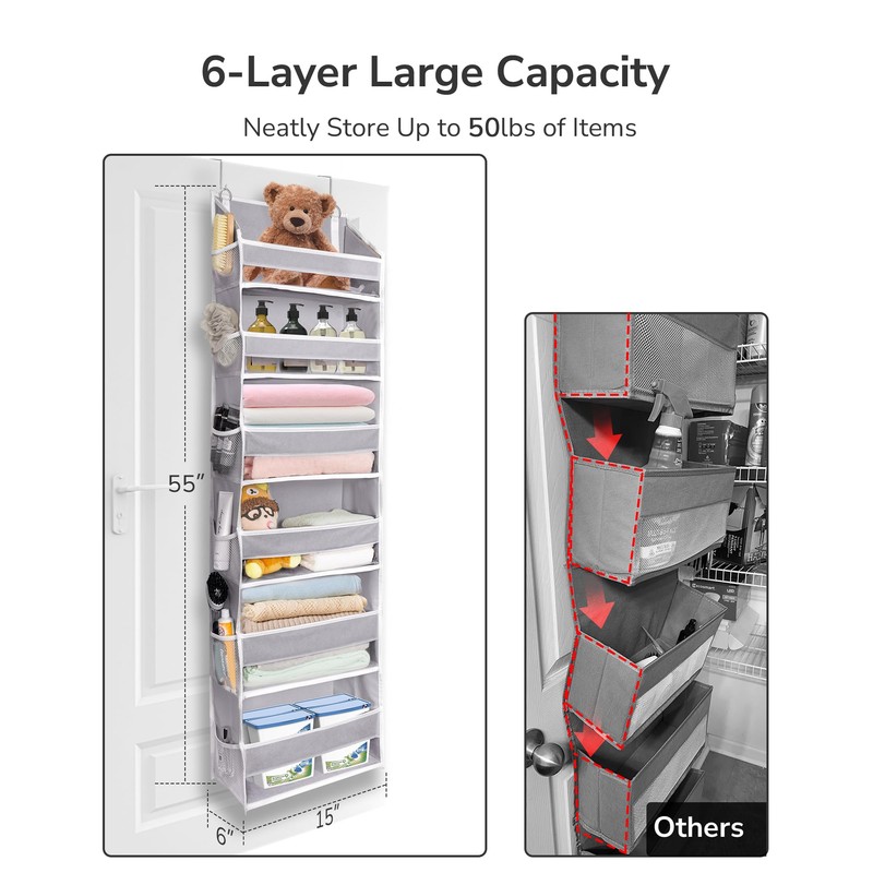 ULG Over The Door Organizer with 6 Large Pockets 12
