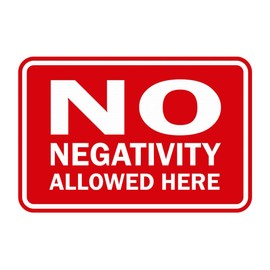 Signs ByLITA Classic Framed No Negativity Allowed Here Sign (Red) - Small 1 Pack
