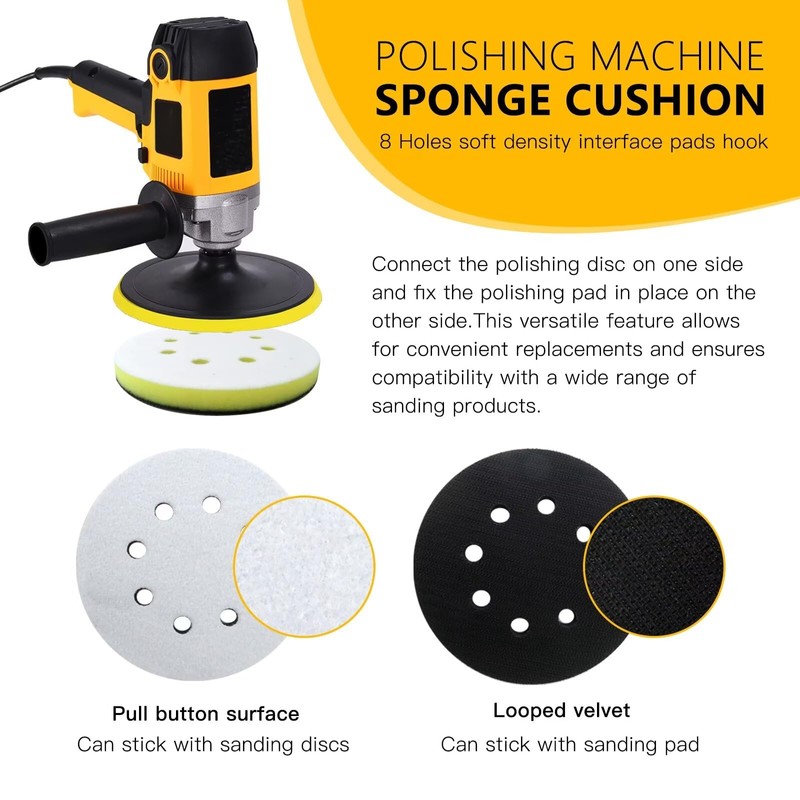 Upgraded Foam Sand Pads Kit, Orbital Sander Interface Pads Hook