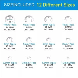 Unbranded 327Pcs Stainless Steel E-Clip Circlip Kit Retaining Ring Assortment Set 24 Sizes