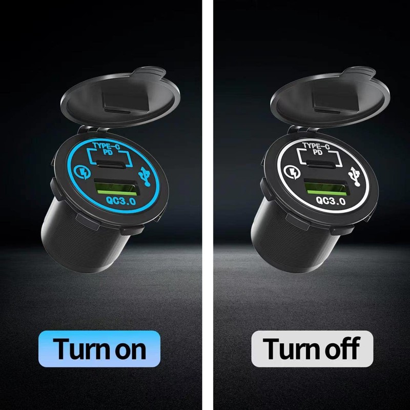 Quick Charge Type-c PD USB Accessory Socket w/Harness Compatible for