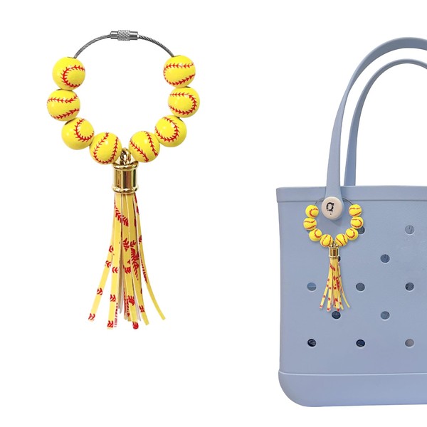 Rimvoe Sports Bogg Bag Charm with Tassel (softball)