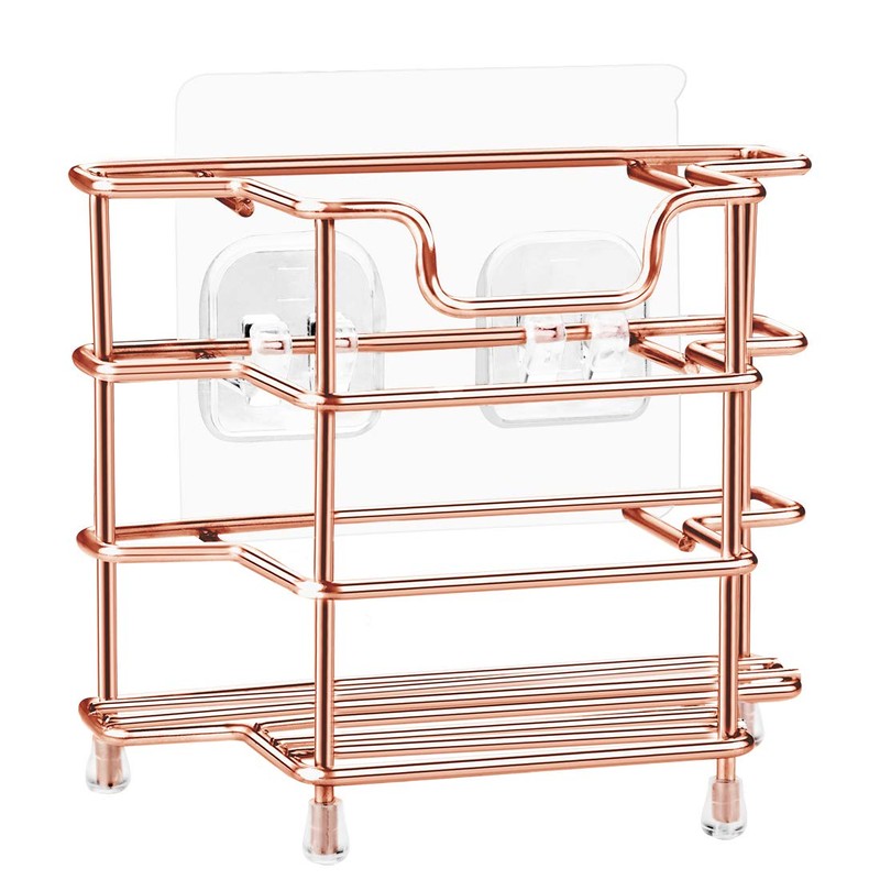 LinkIdea 歯ブラシホルダー 壁掛け ステンレススチール 2+1スロット シャワー 電動歯ブラシと歯磨き粉ホルダースタンド バスルーム カウンタートップオーガナイザー 収納ラック