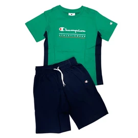 Champion Set girocollo da bambino Legacy Graphic con grande logo, Verde (GS130), 15-16 Years