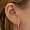 NONTAI Tiny Heart Stud Earrings, Gold Titanium Flat Back Earrings