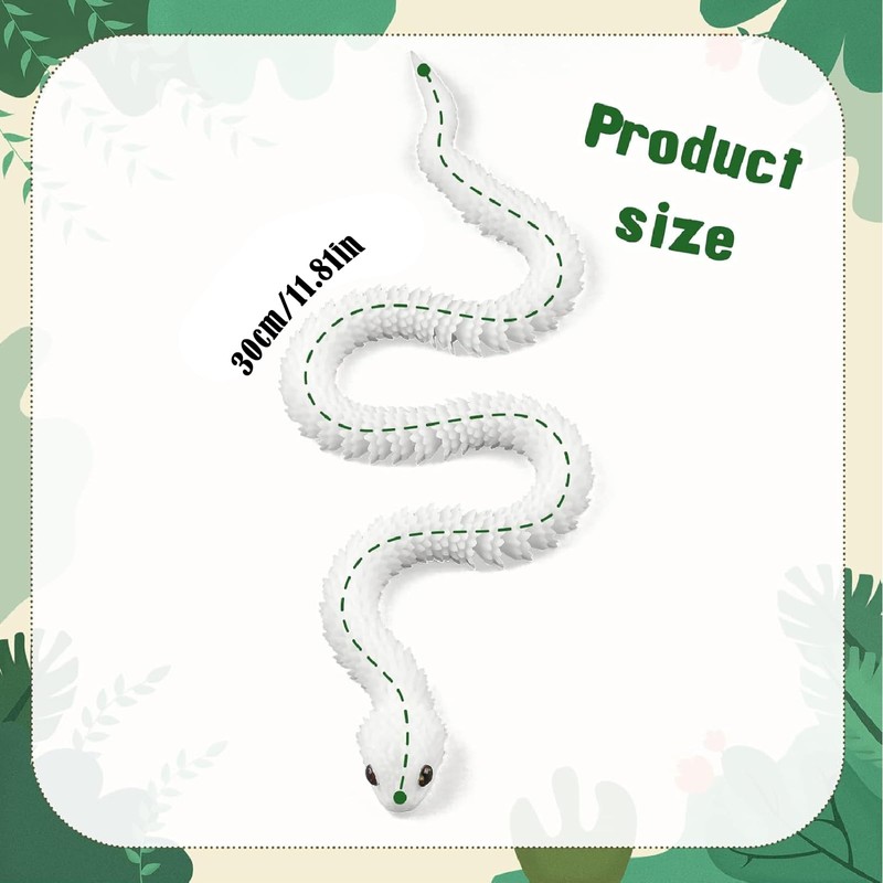 GETFACAI 2 PCS 3D Printed Snake, 3D Snake, Fidget Snake,