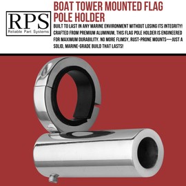 Boat tower mounted flag pole holder. Fits any roll bar or any round tube 2-2.5 inch in diameter