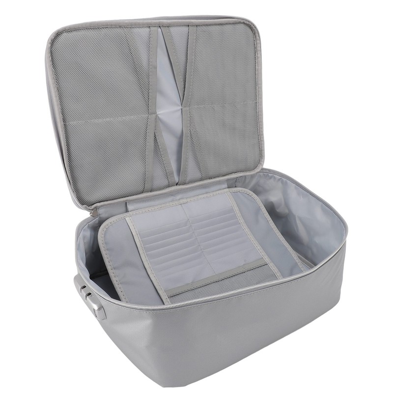 Fireproof Waterproof Document File Organizer Box Portable Home Travel Safe