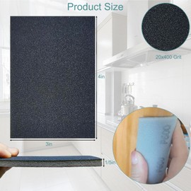 SACKORANGE 20 PCS 3 x 4 Inch 400 Grit Sanding Sponge Set, Ultra Fine Sanding Sponges Pads, Soft Foam Hand Sander Block Wet Dry Sandpaper for Model Drywall Metal Wood Furniture Polishing