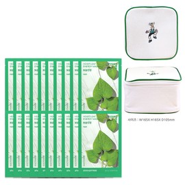 Innisfree Energy Mask Houttuynia cordata 20 sheets + Play Green Cosmetic Pouch (Green) / 이니스프리 에너지 마스크 어성초 20매+플레이그린 화장품 파우치 (그린)