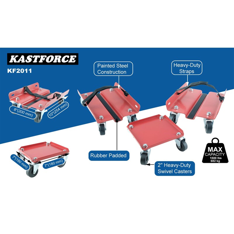 KASTFORCE Snowmobile Dolly Set Max Supporting 1500Lbs with Heavy Duty