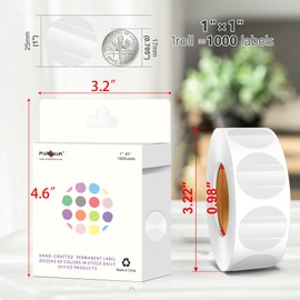 PARLAIM 1 inch Round Clear Circle Dot Sticker, 1000pcs Transparent Adhesive Label for Envelope, Cosmetic Box, Gift Bag, Translucent Wafer Package Seals