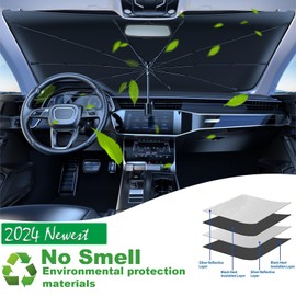 Coricha Brella Shield Paraguas, parasol para parabrisas de auto, como se ve en la televisión, con bloqueo UV, para ventana frontal, protección contra el calor, 79 x 145 cm (bandera estadounidense)