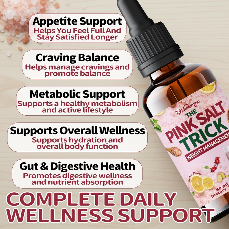 Vitalumina Pink Salt Trick Drops – Lemon Flavor – Convenient